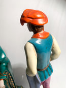 Pair of figurines of a lady and a gentleman in ceramic by Zaccagnini from the 1940s