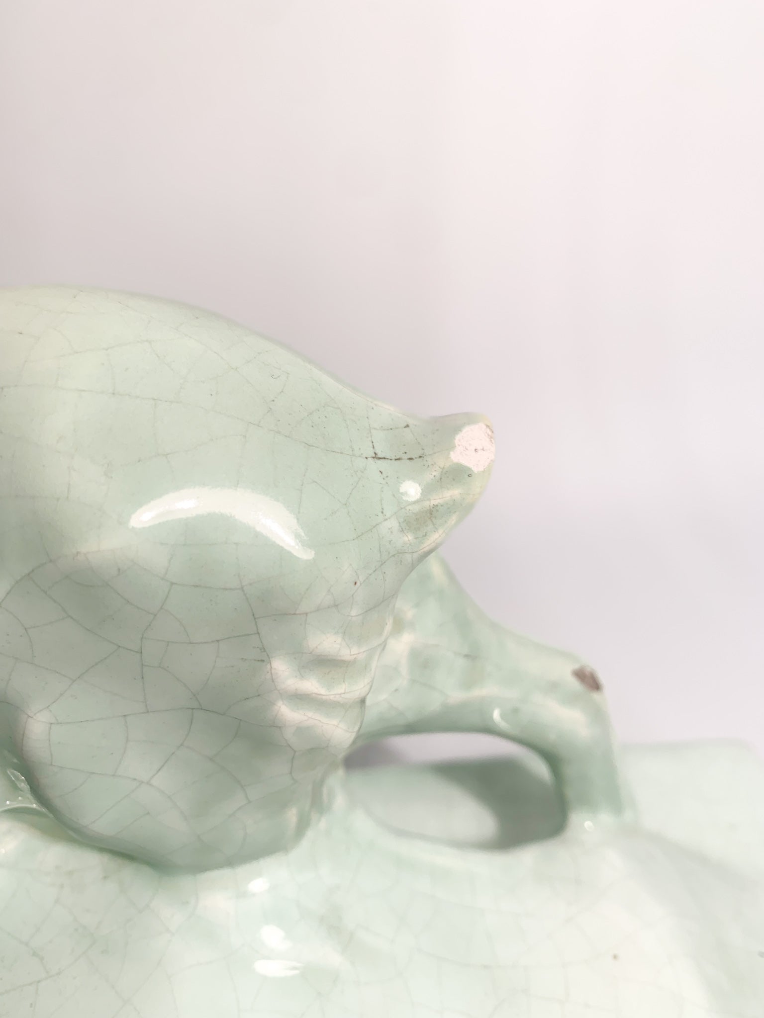 French Ceramic Sculpture of Diana with Fauna from the 1940s