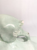 French Ceramic Sculpture of Diana with Fauna from the 1940s