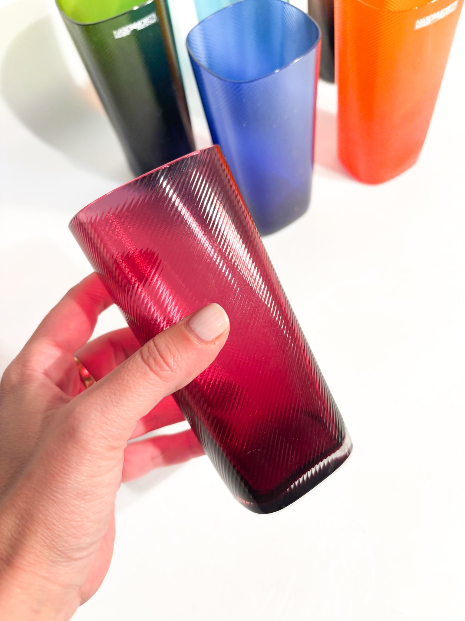 Set da Sei Bicchieri 'Rainbow' in Vetro di Murano di NasonMoretti Anni 90