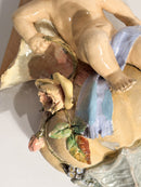 Mensola da Parete in Ceramica con Putto e Conchiglia XIX Secolo