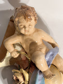 Mensola da Parete in Ceramica con Putto e Conchiglia XIX Secolo