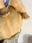 Mensola da Parete in Ceramica con Putto e Conchiglia XIX Secolo
