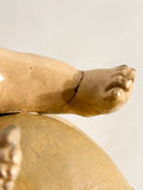 Mensola da Parete in Ceramica con Putto e Conchiglia XIX Secolo