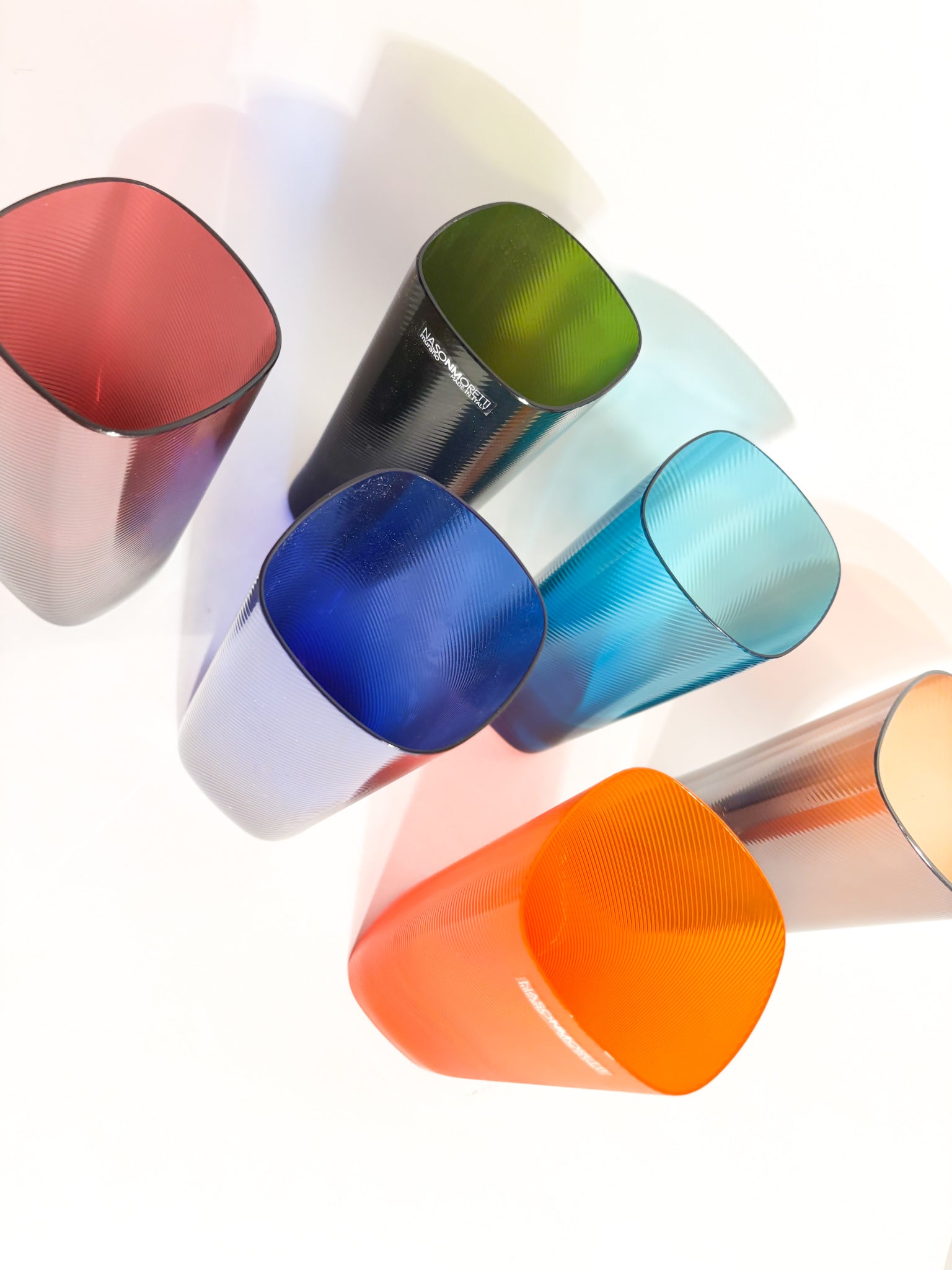 Set da Sei Bicchieri 'Rainbow' in Vetro di Murano di NasonMoretti Anni 90