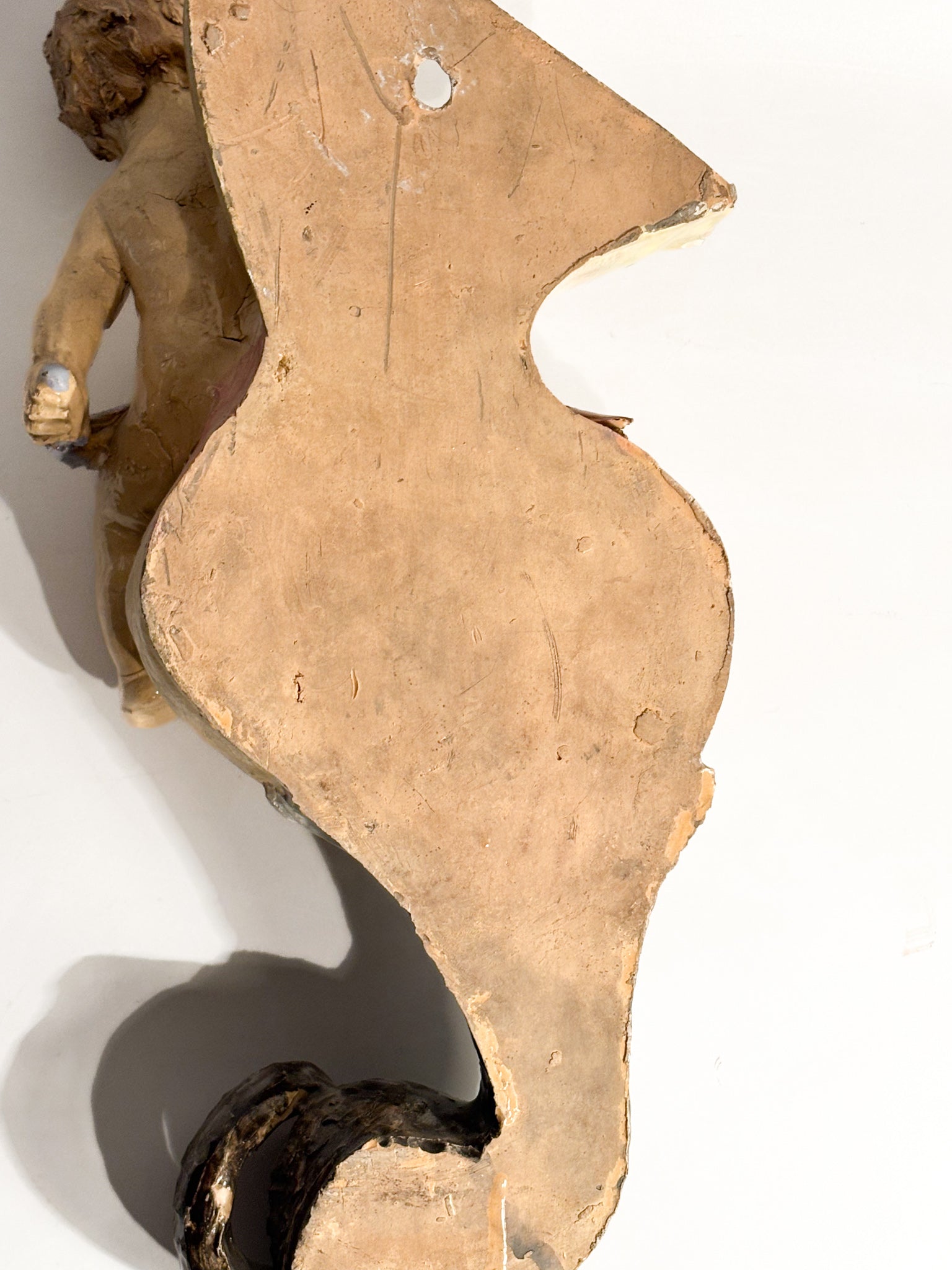 Wall Shelf in Ceramic with Putto and Shell 19th Century