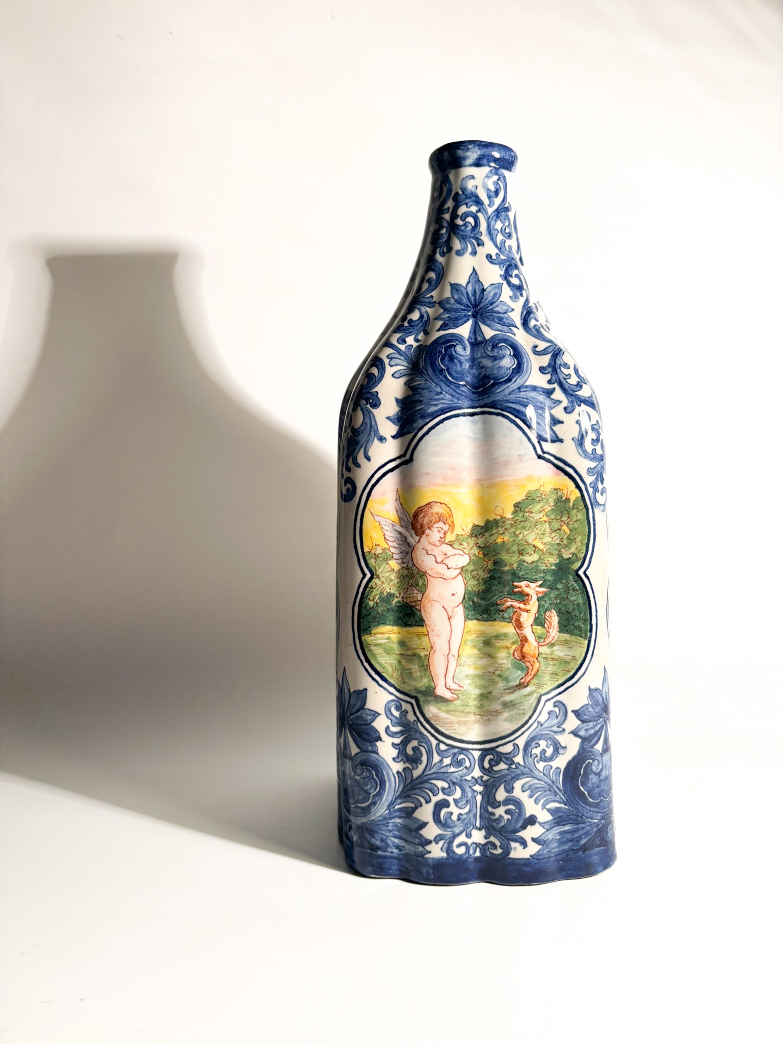 Hand-Painted Savona Ceramic Vase from the 1940s