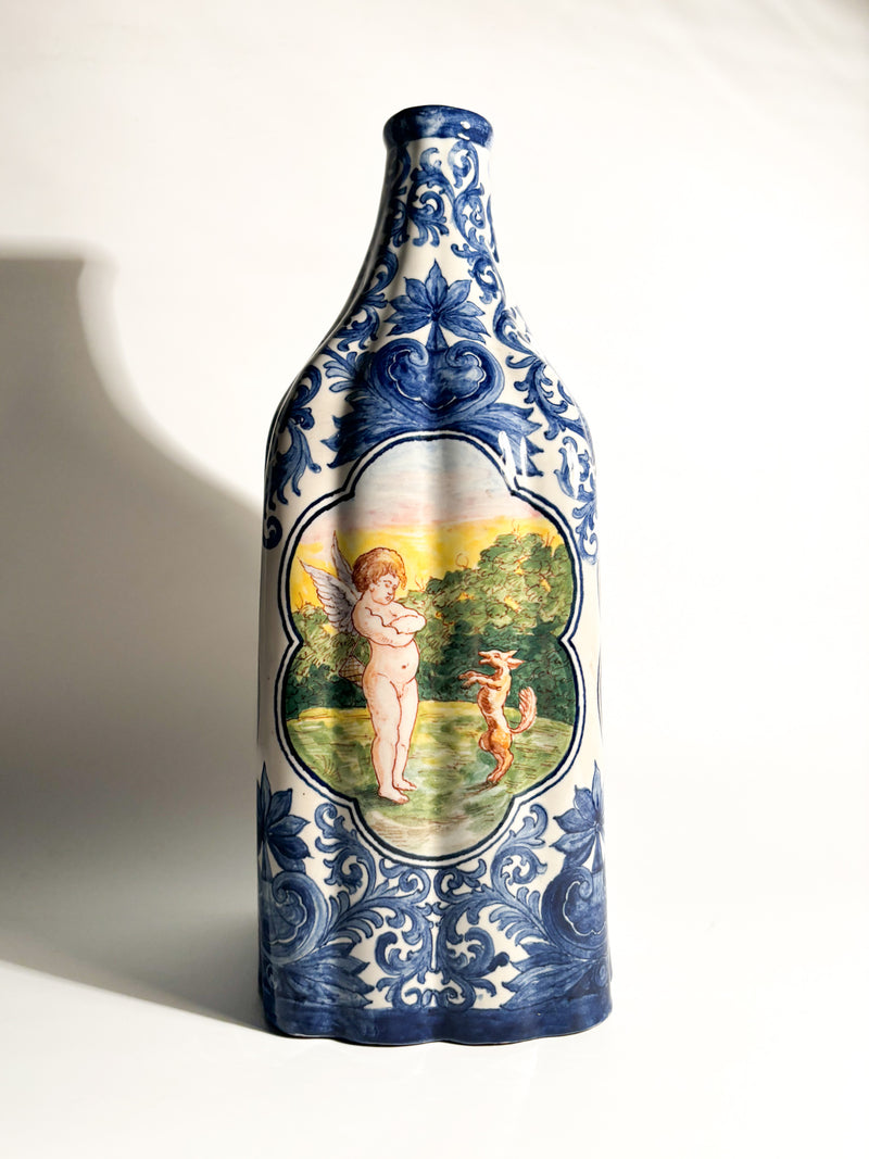 Hand-Painted Savona Ceramic Vase from the 1940s