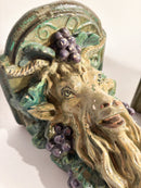 Coppia di Mensole da Parete in Gesso con Capra o Montone Primi Novecento