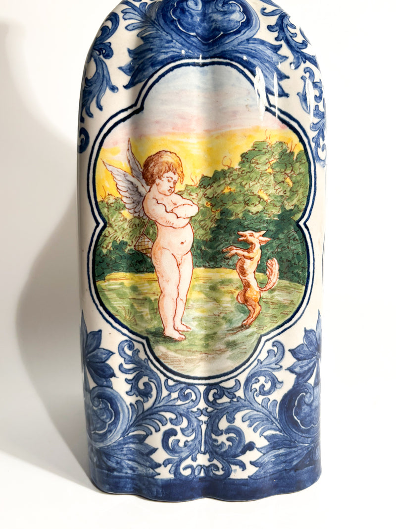 Hand-Painted Savona Ceramic Vase from the 1940s