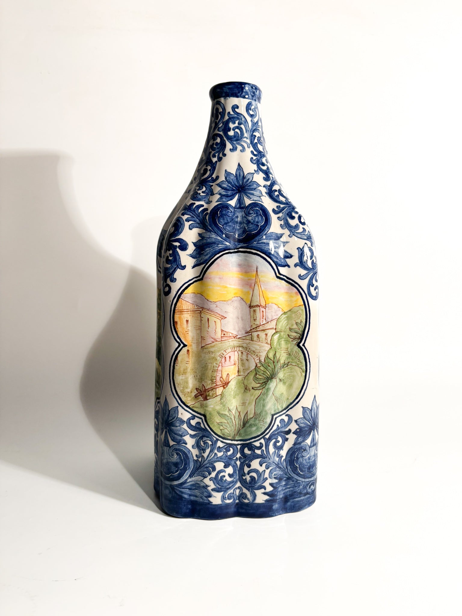 Hand-Painted Savona Ceramic Vase from the 1940s