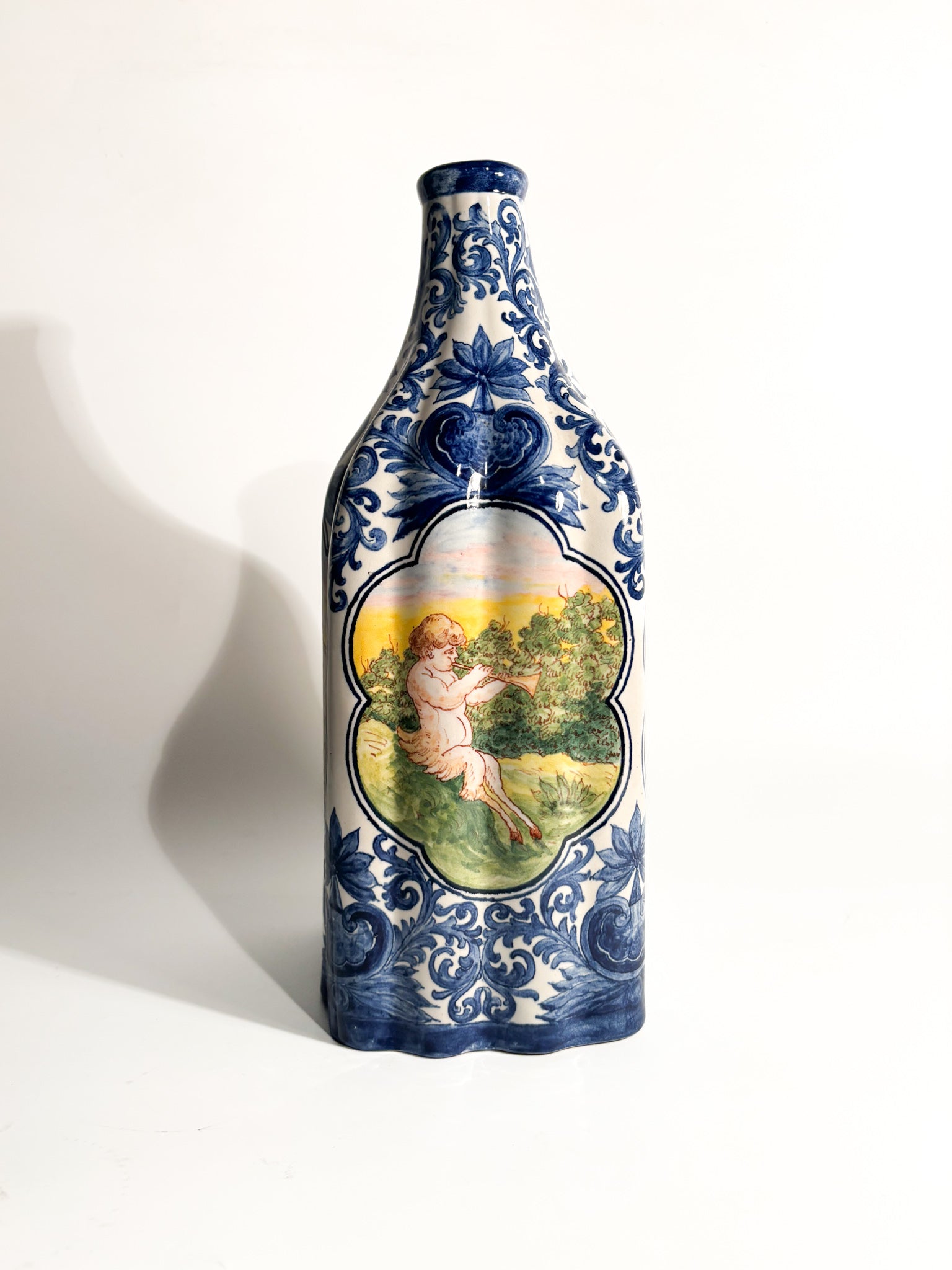 Hand-Painted Savona Ceramic Vase from the 1940s