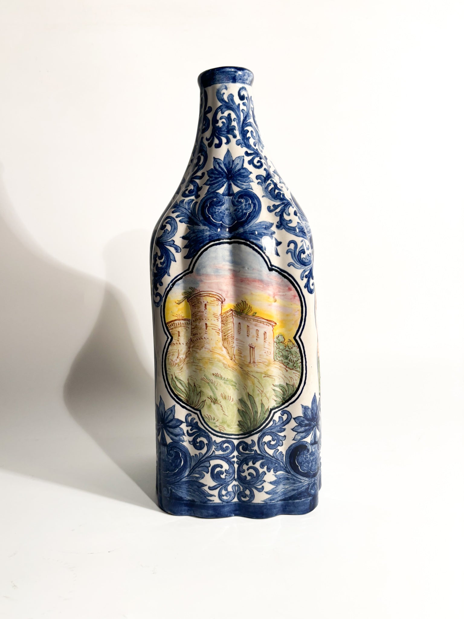 Hand-Painted Savona Ceramic Vase from the 1940s