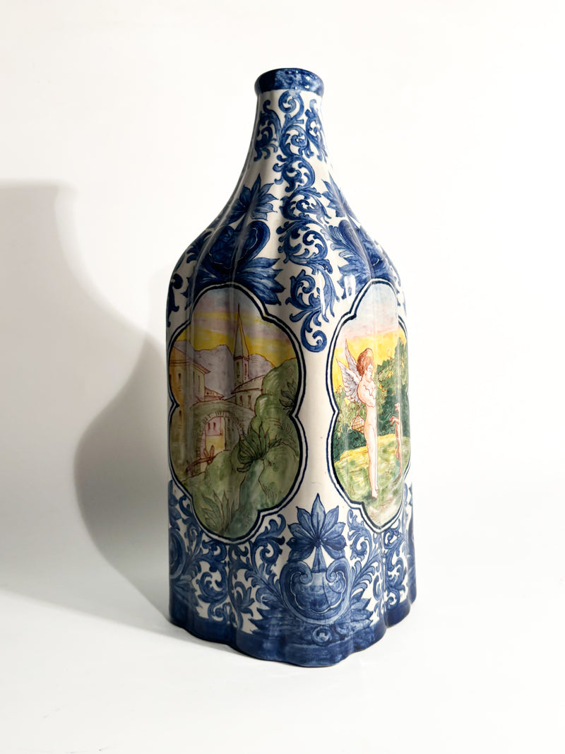 Hand-Painted Savona Ceramic Vase from the 1940s