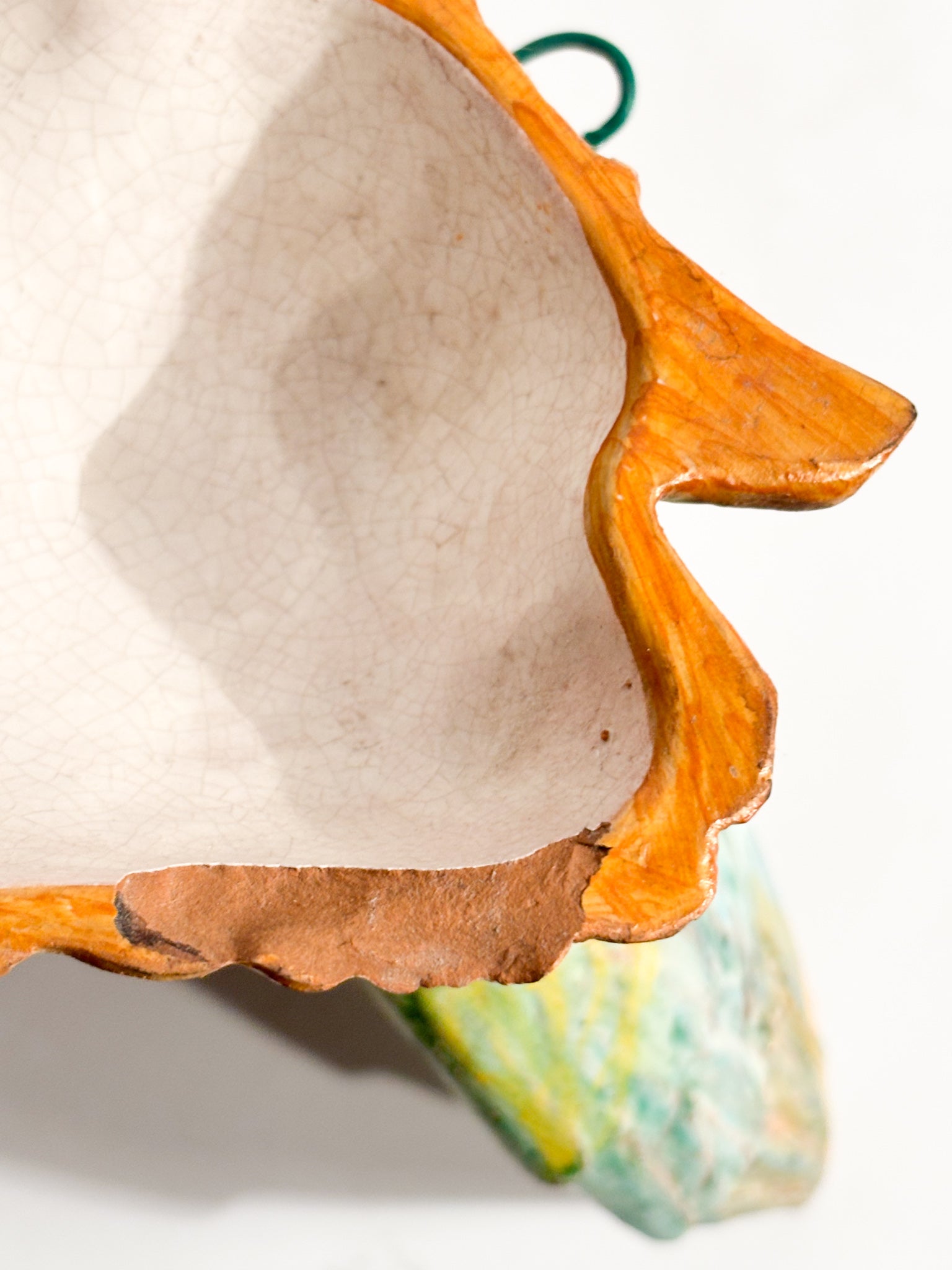 Wall Vase in Italian Ceramic with Early Twentieth Century Angel