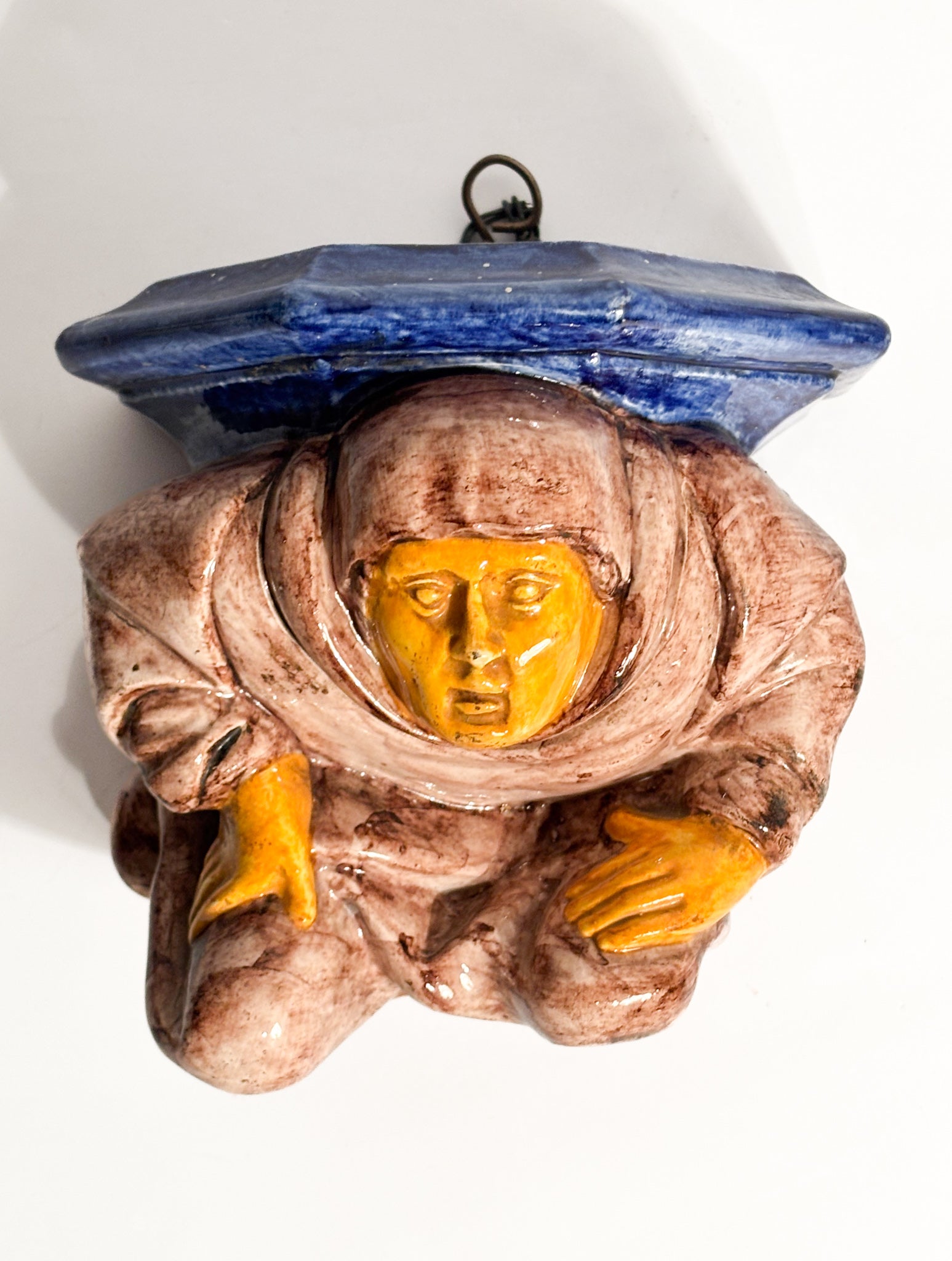 Italian Hand-Painted Ceramic Shelf Early Twentieth Century