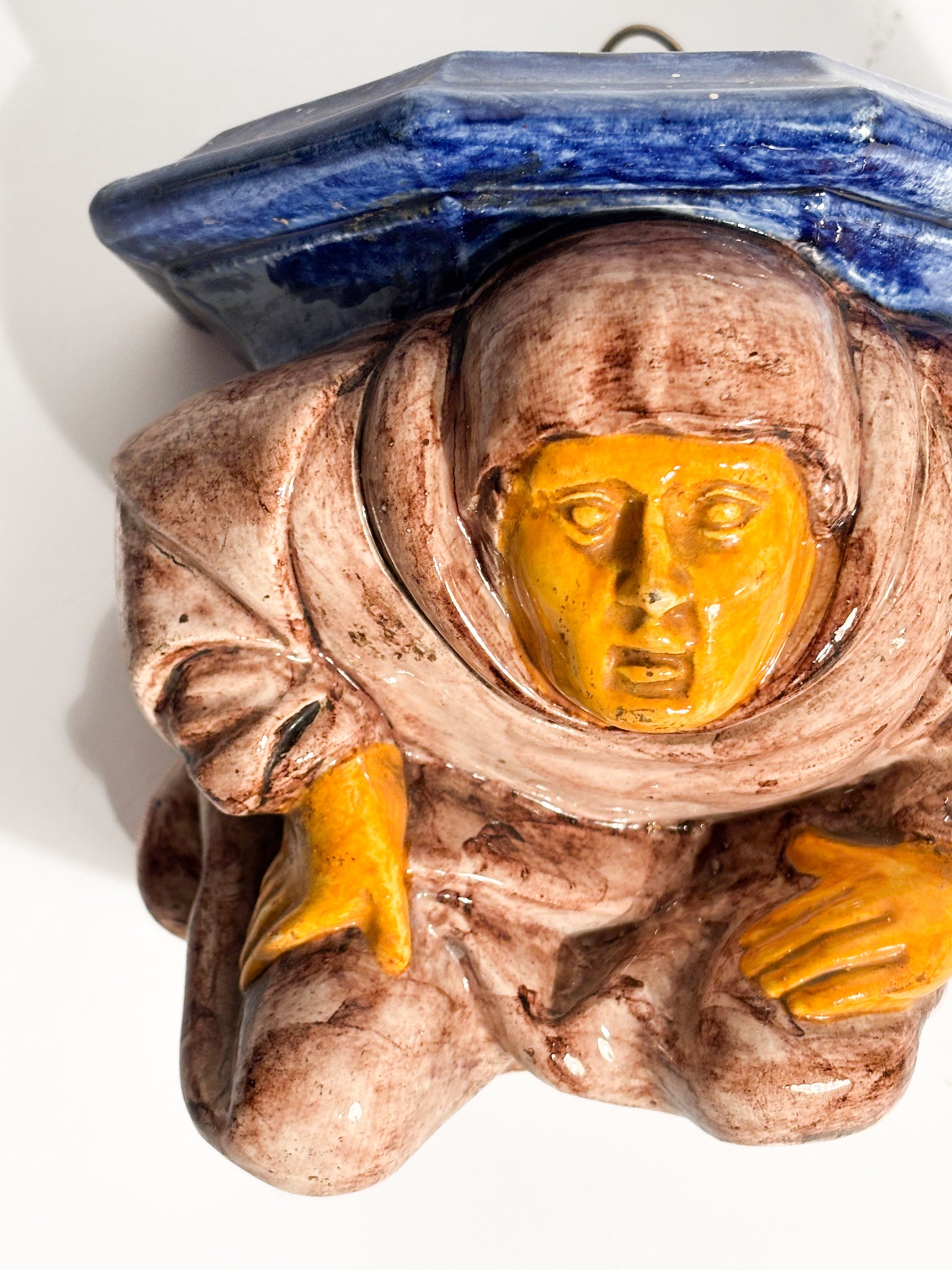 Italian Hand-Painted Ceramic Shelf Early Twentieth Century