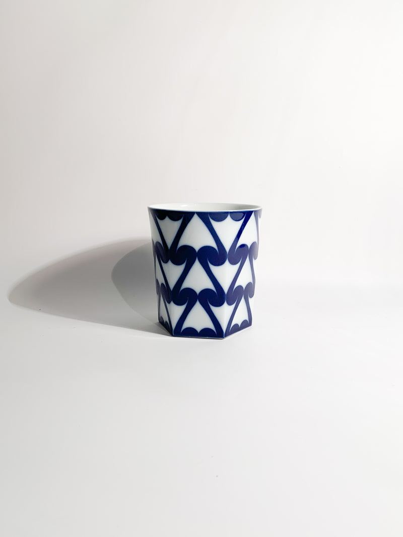 White and Blue Porcelain Vase by Studio Linie for Rosenthal, 1980s