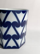 Vaso in Porcellana di Studio Linie per Rosenthal Bianco e Blu Anni 80