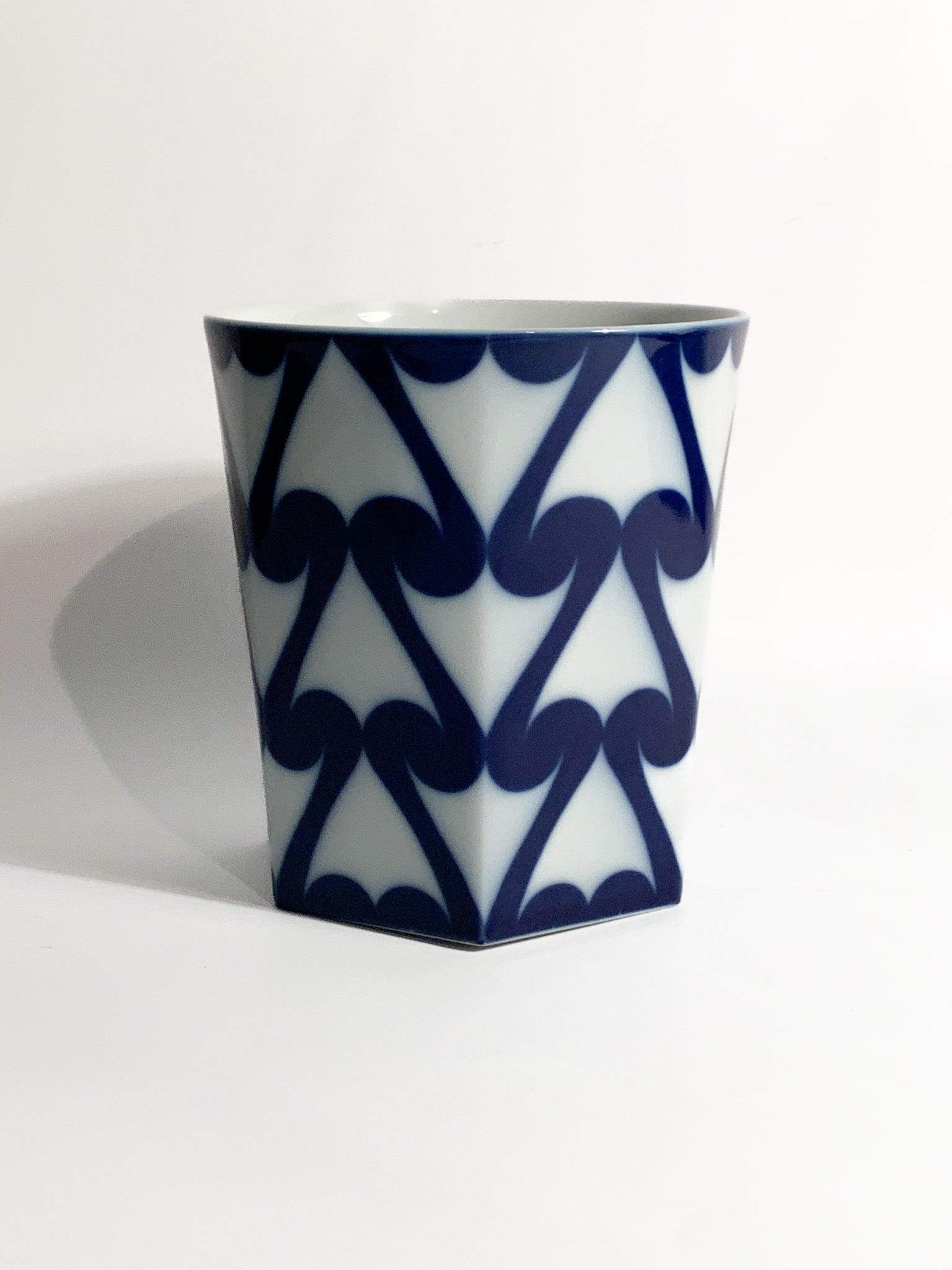 Vaso in Porcellana di Studio Linie per Rosenthal Bianco e Blu Anni 80