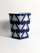 Vaso in Porcellana di Studio Linie per Rosenthal Bianco e Blu Anni 80
