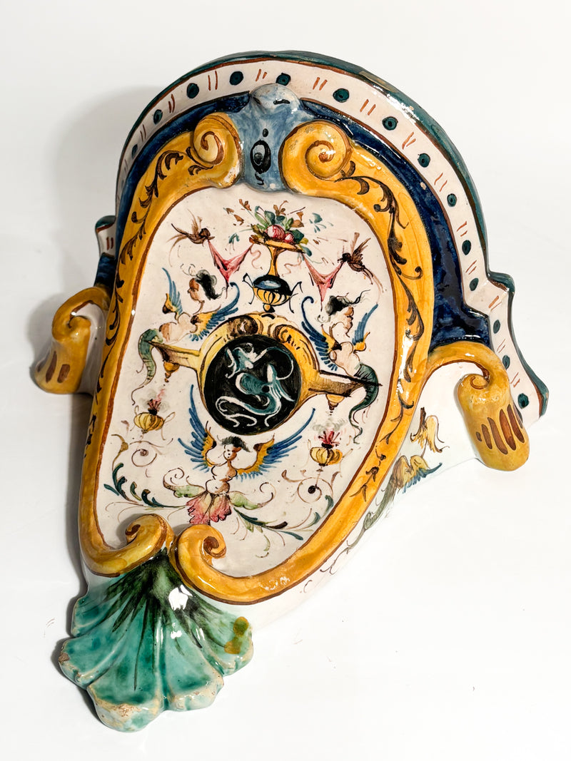 Mensola in Ceramica di Faenza Dipinta a Mano Primi Novecento