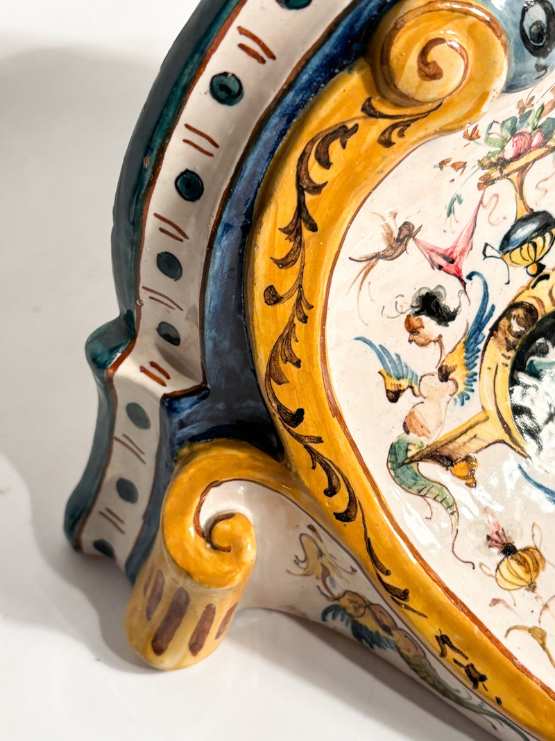 Mensola in Ceramica di Faenza Dipinta a Mano Primi Novecento