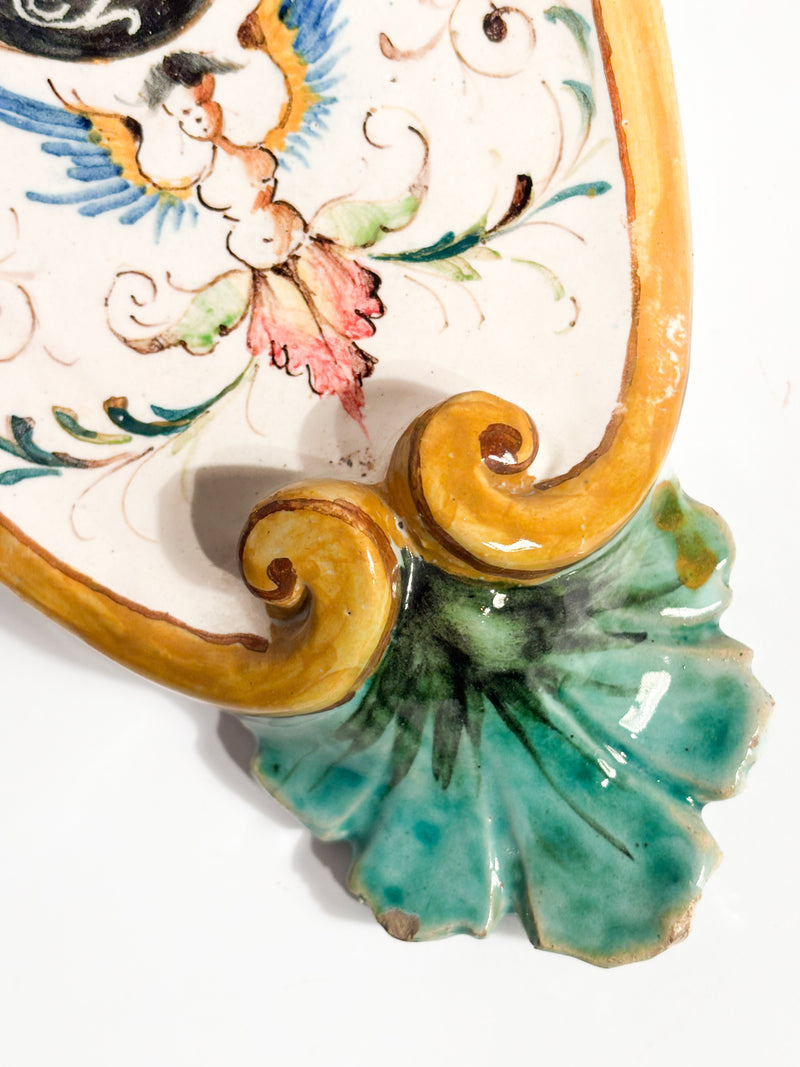 Mensola in Ceramica di Faenza Dipinta a Mano Primi Novecento
