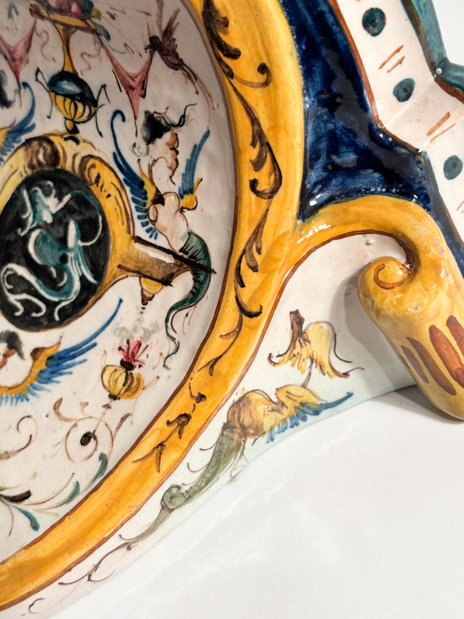 Faenza Ceramic Shelf Hand-Painted Early Twentieth Century