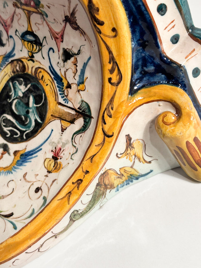 Mensola in Ceramica di Faenza Dipinta a Mano Primi Novecento