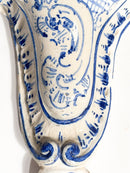 Mensola da Parete in Ceramica Italiana Bianca e Blu Primi Novecento