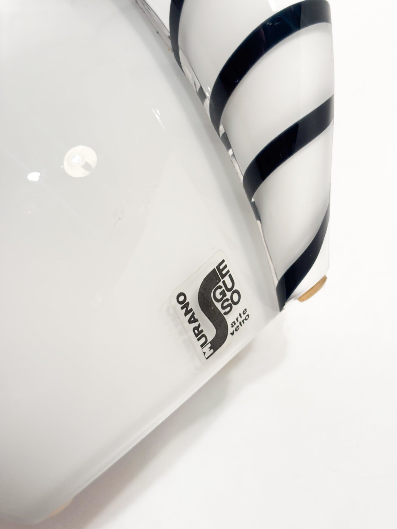 Scultura di Gatto in Vetro di Murano Bianco e Nero di Seguso Anni 90