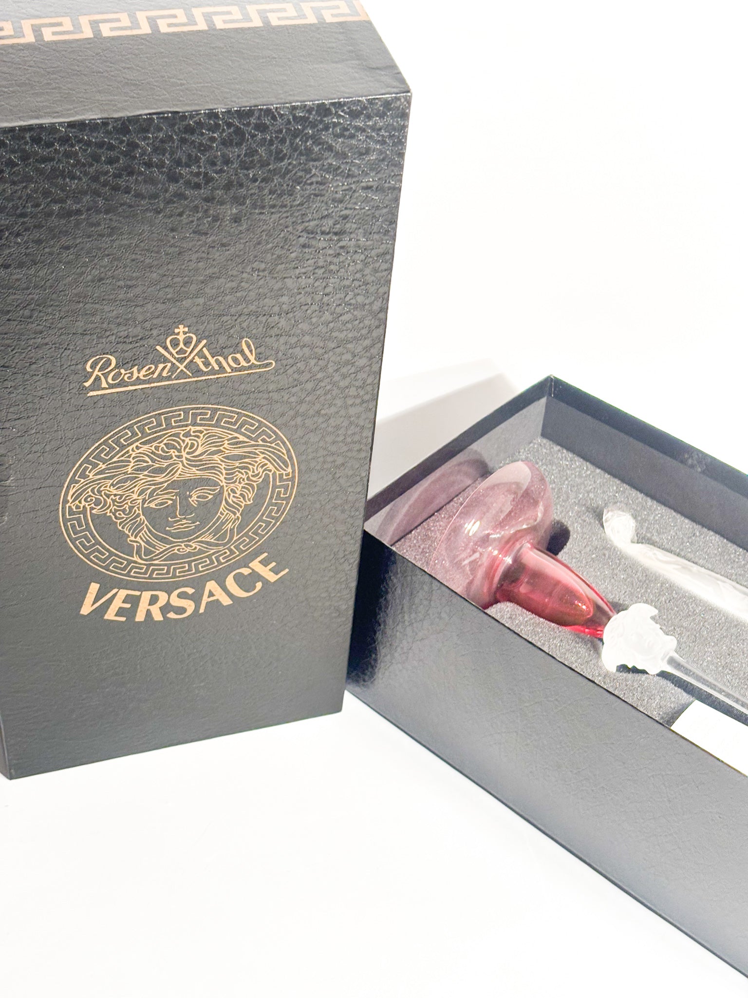 Portacandele in Cristallo 'Medusa Lumière' di Versace per Rosenthal Anni 90