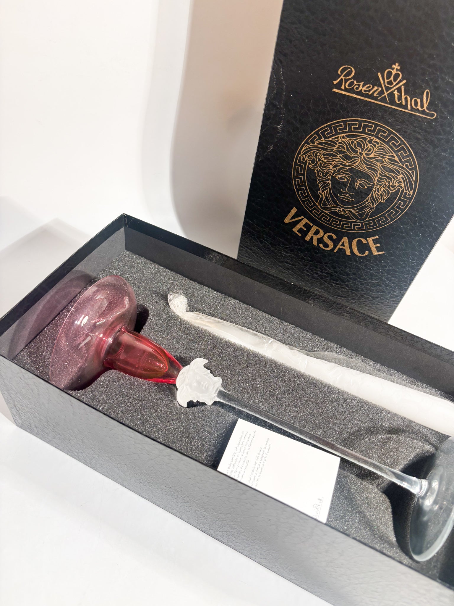 Portacandele in Cristallo 'Medusa Lumière' di Versace per Rosenthal Anni 90