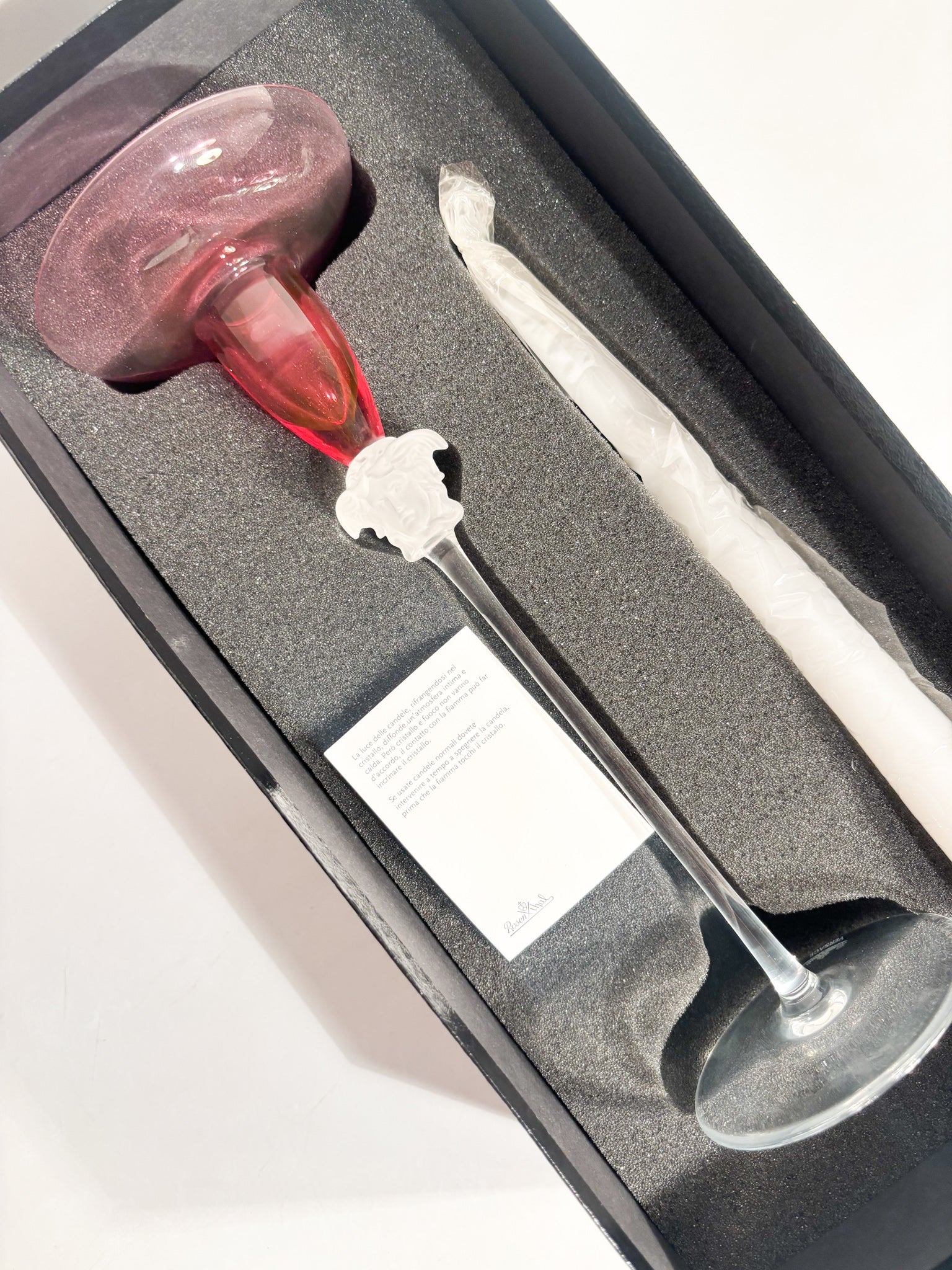 Portacandele in Cristallo 'Medusa Lumière' di Versace per Rosenthal Anni 90