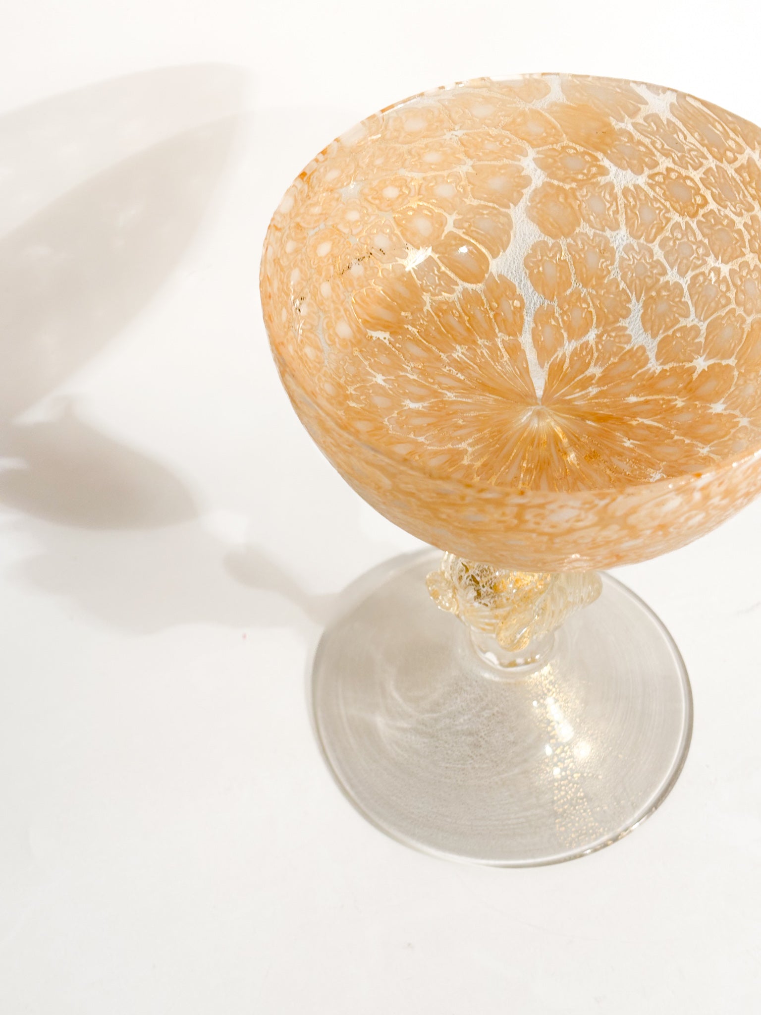 Bicchiere in Vetro di Murano con Murrine e Foglia d'Oro Anni 50