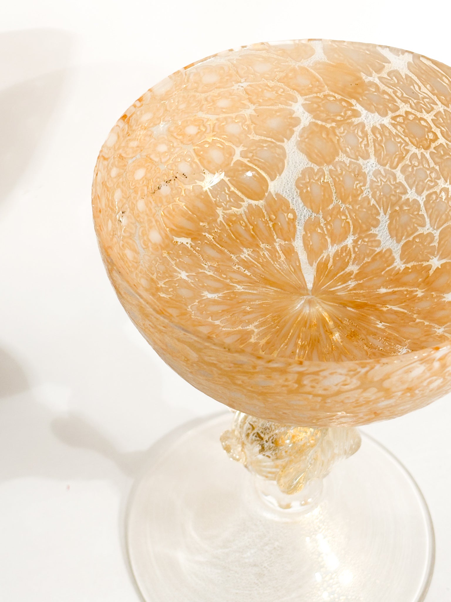 Bicchiere in Vetro di Murano con Murrine e Foglia d'Oro Anni 50