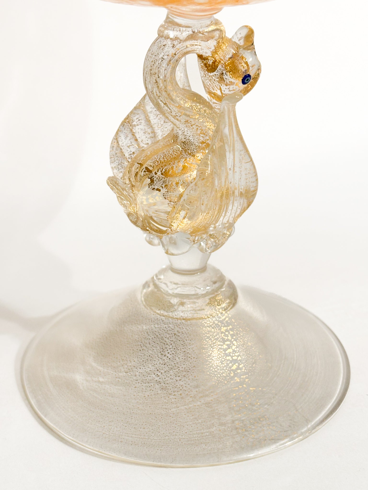 Bicchiere in Vetro di Murano con Murrine e Foglia d'Oro Anni 50