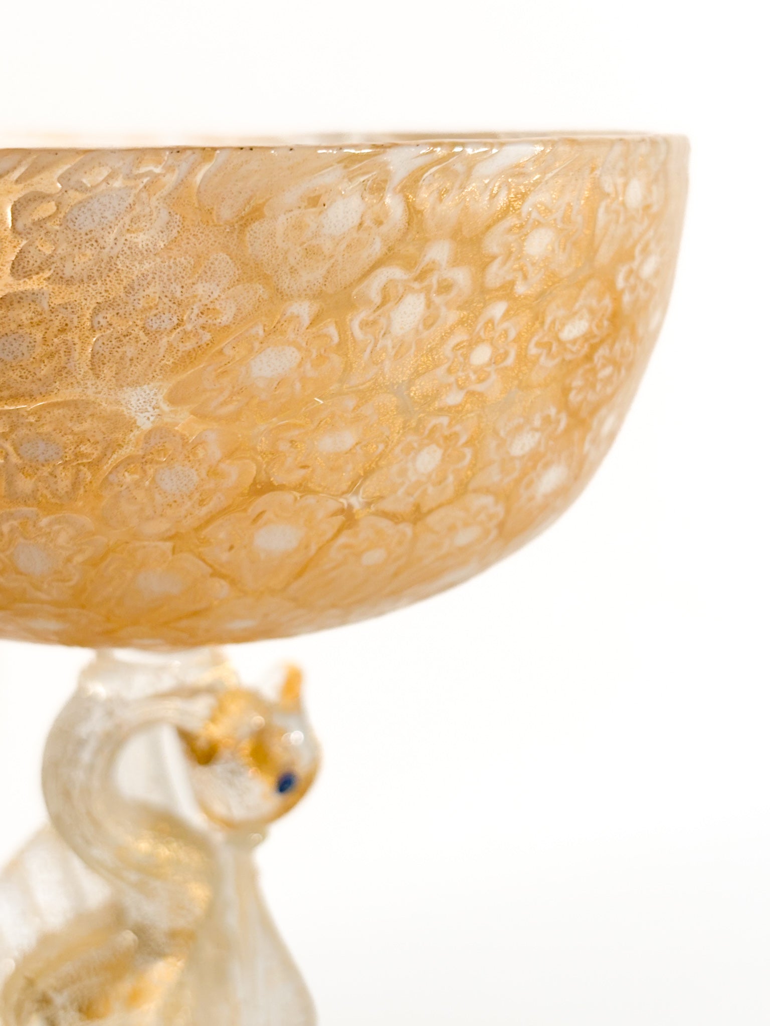 Bicchiere in Vetro di Murano con Murrine e Foglia d'Oro Anni 50