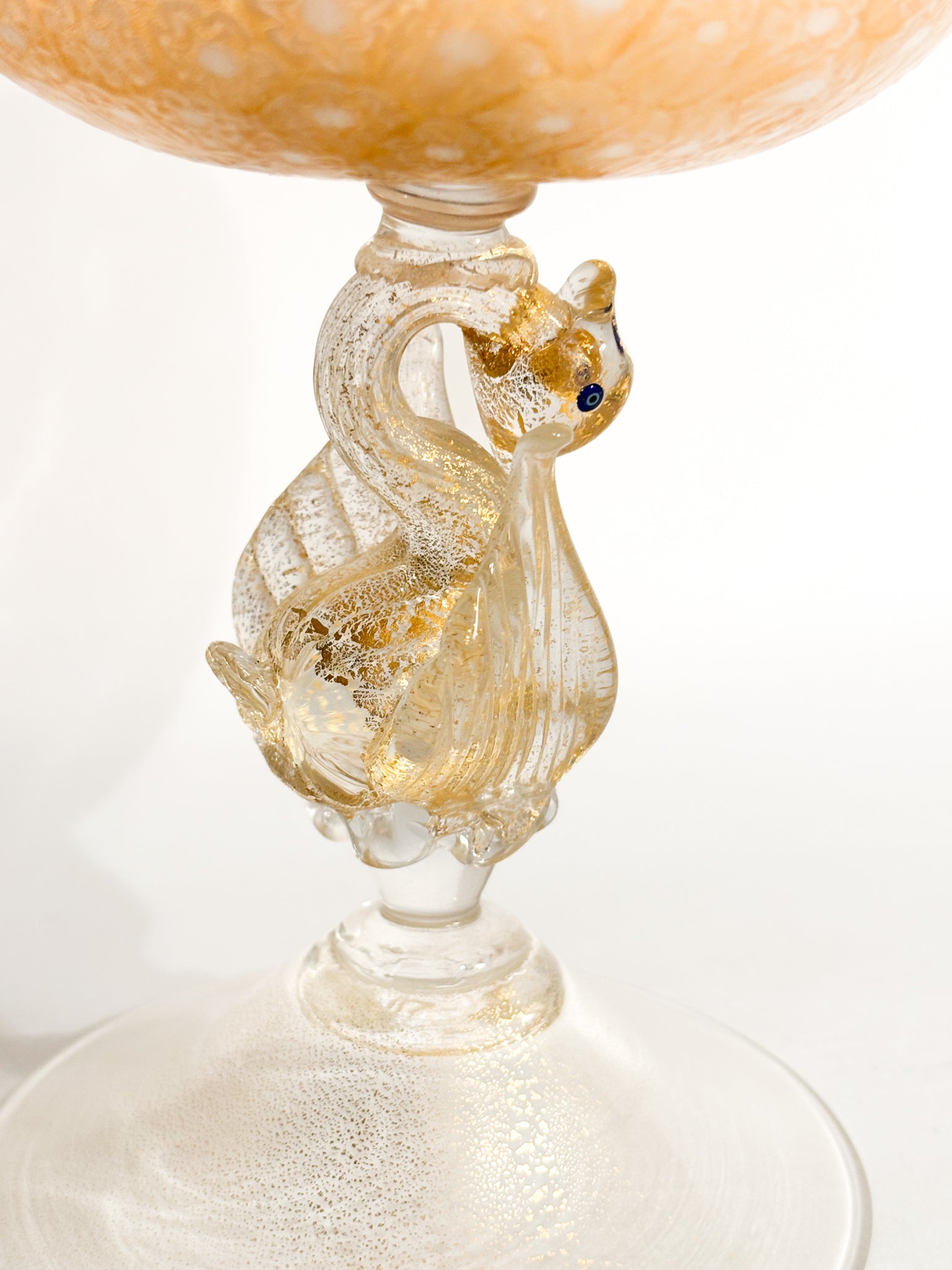 Bicchiere in Vetro di Murano con Murrine e Foglia d'Oro Anni 50