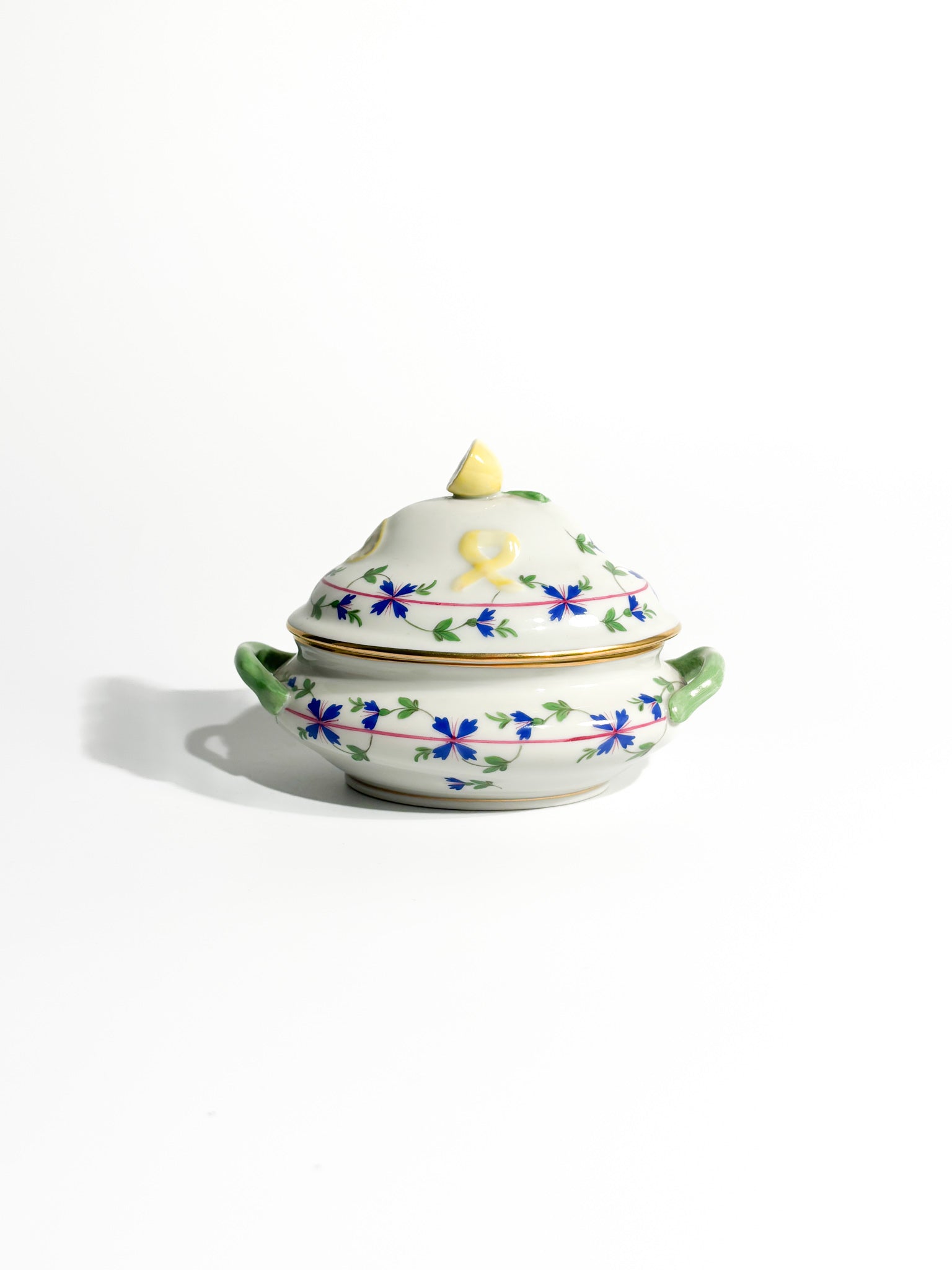 Blue Garland Lemon Herend Porcelain Box from the 1950s
