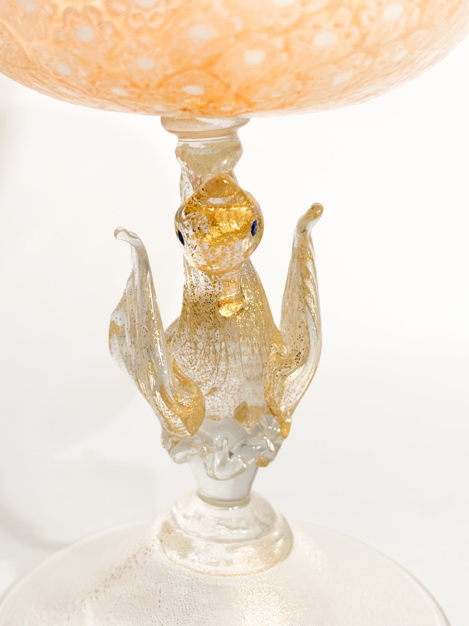 Bicchiere in Vetro di Murano con Murrine e Foglia d'Oro Anni 50