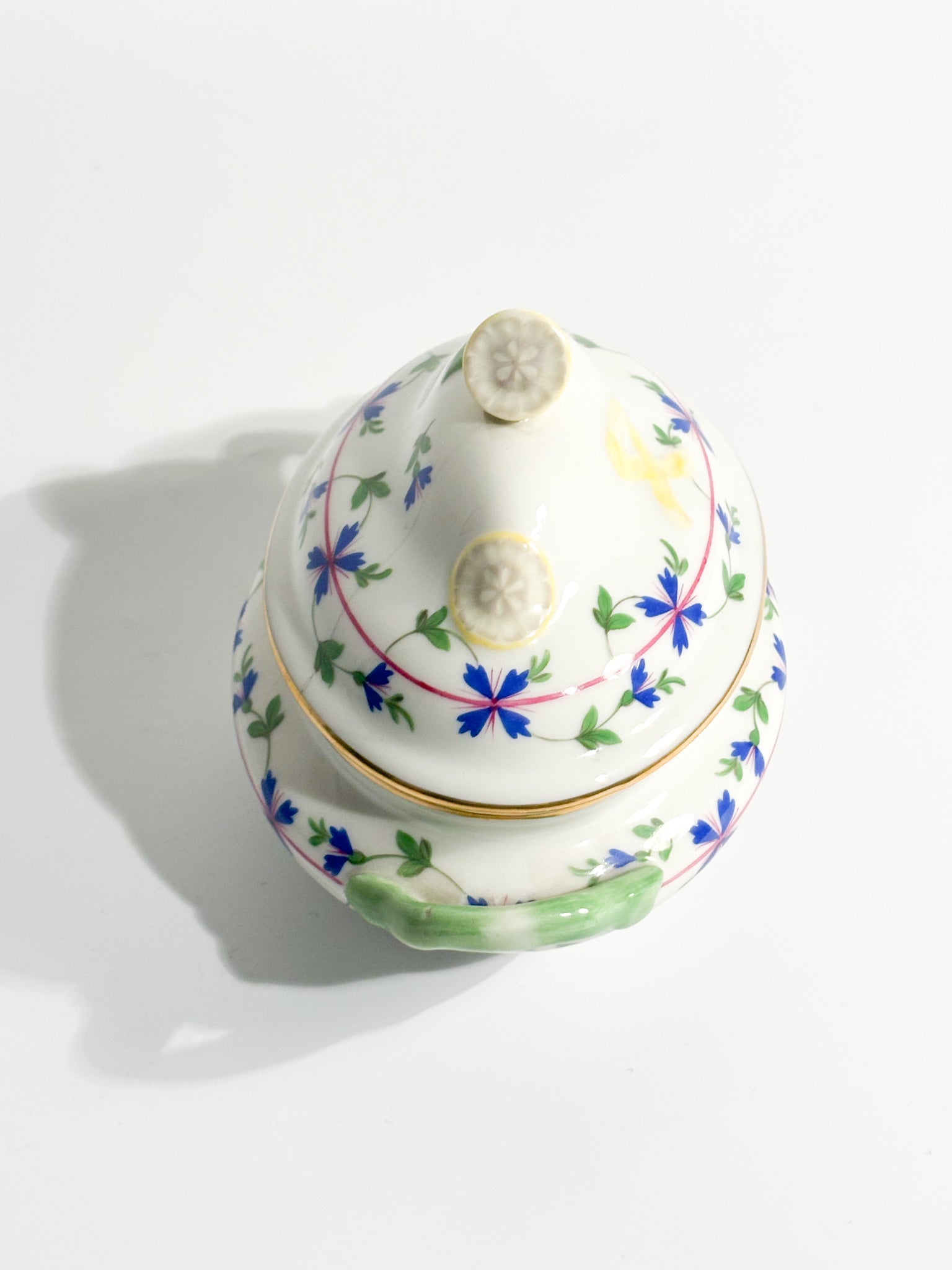 Blue Garland Lemon Herend Porcelain Box from the 1950s