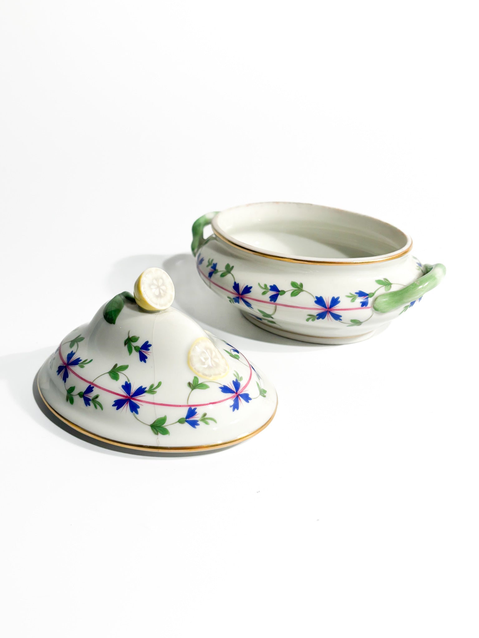 Blue Garland Lemon Herend Porcelain Box from the 1950s