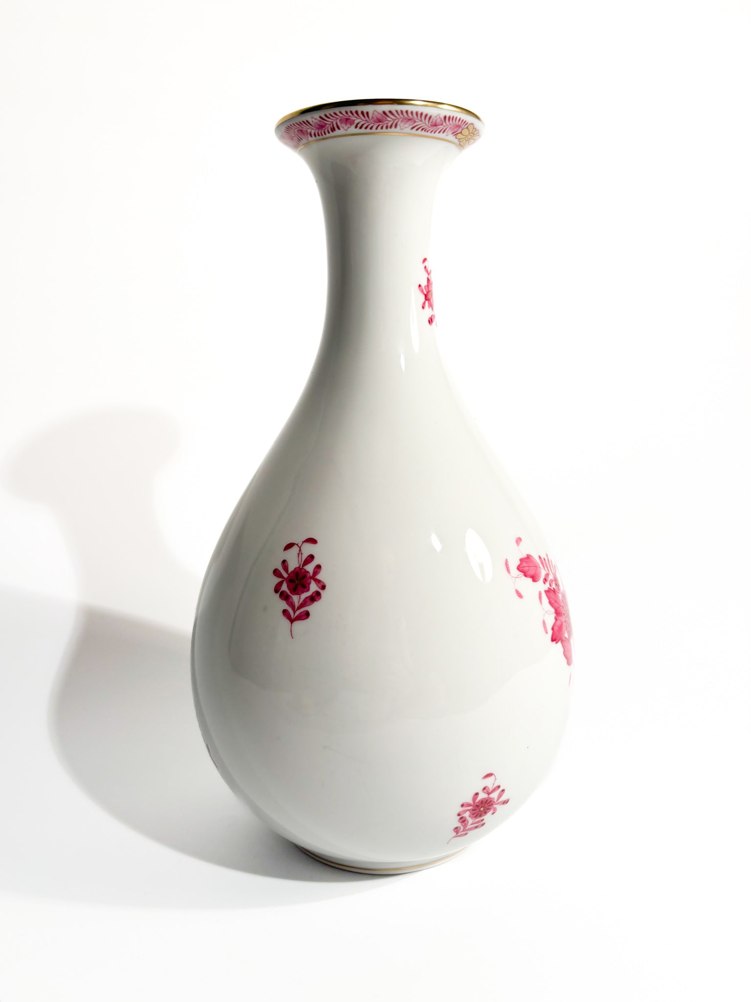 Herend Apponyi Pink Porcelain Vase from the 1950s