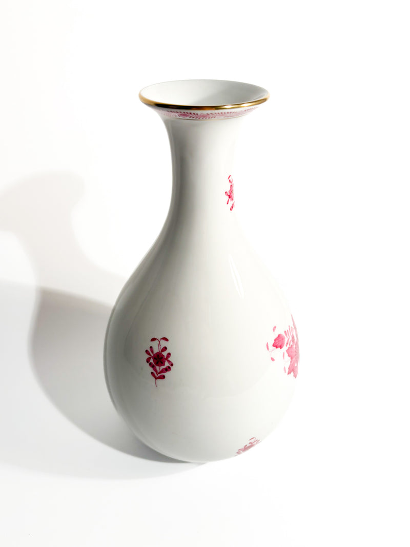 Herend Apponyi Pink Porcelain Vase from the 1950s