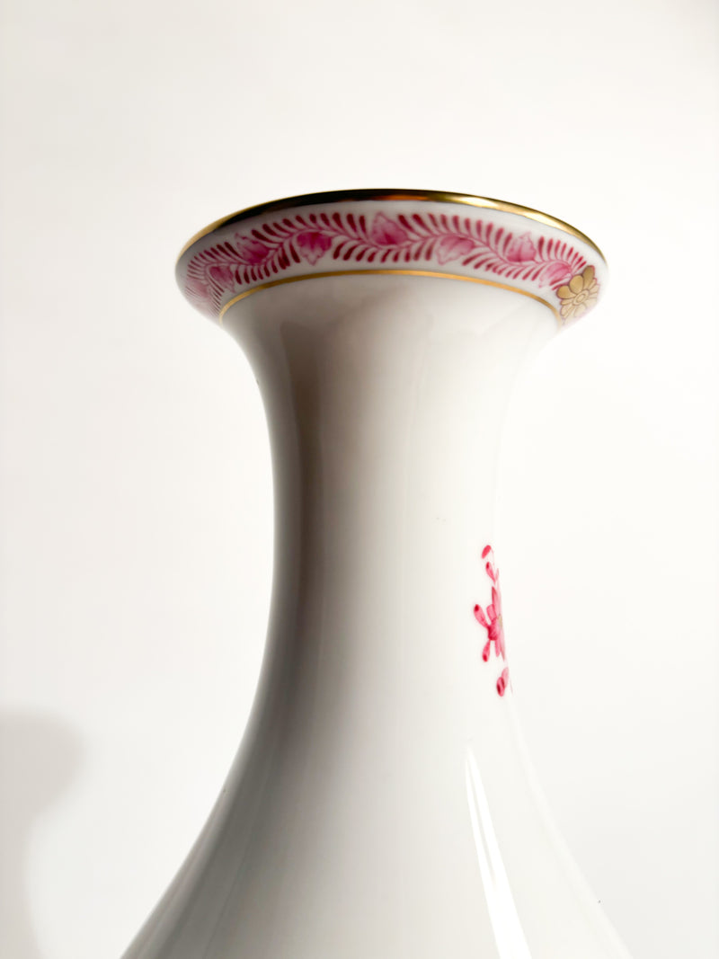 Herend Apponyi Pink Porcelain Vase from the 1950s