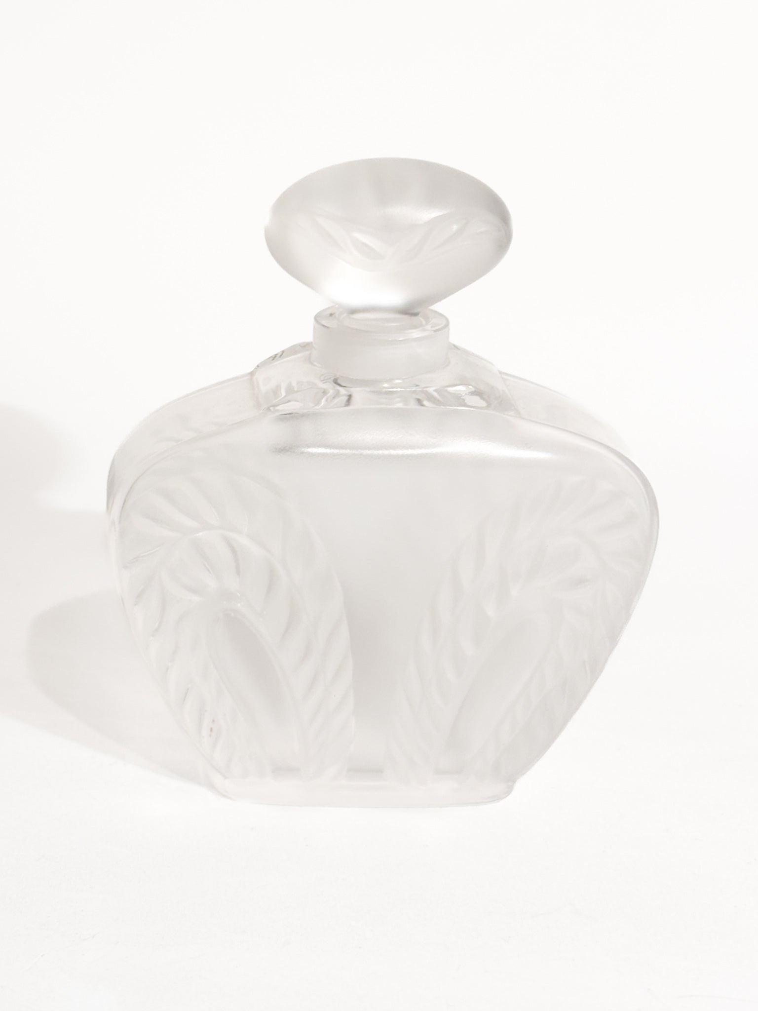 Bottiglia da Profumo in Cristallo di Lalique 'Foglie' Anni 90