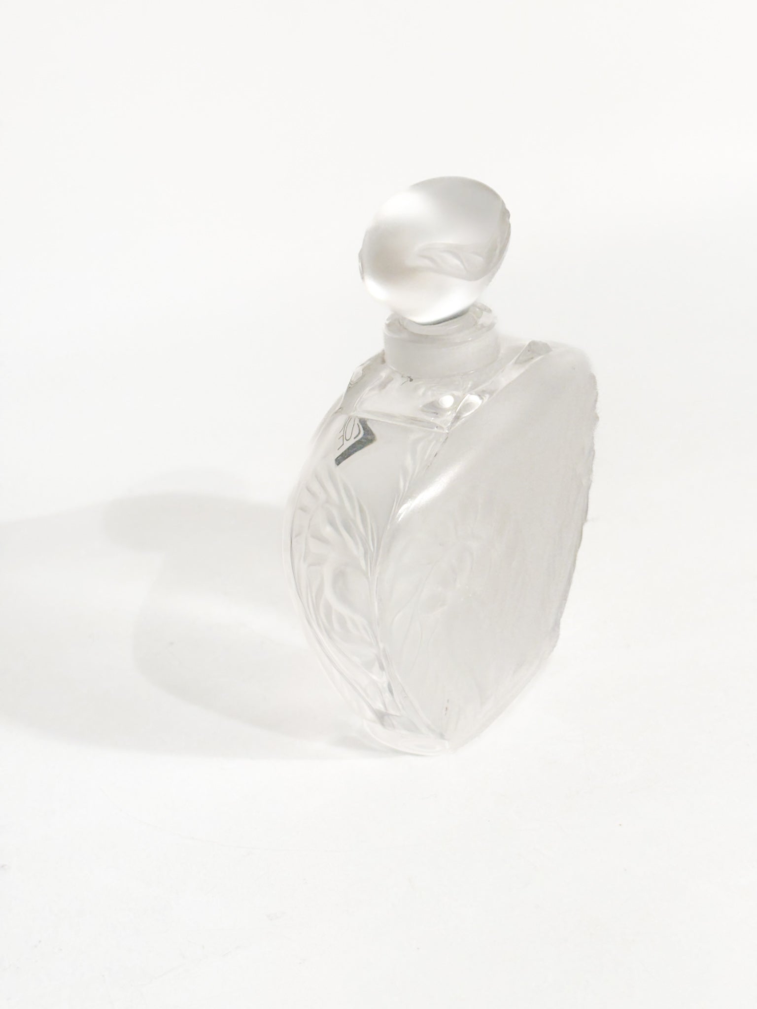 Bottiglia da Profumo in Cristallo di Lalique 'Foglie' Anni 90