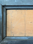 Dipinto Olio su Tavola di Clusone con Treno di Leonardi del 1928-1929